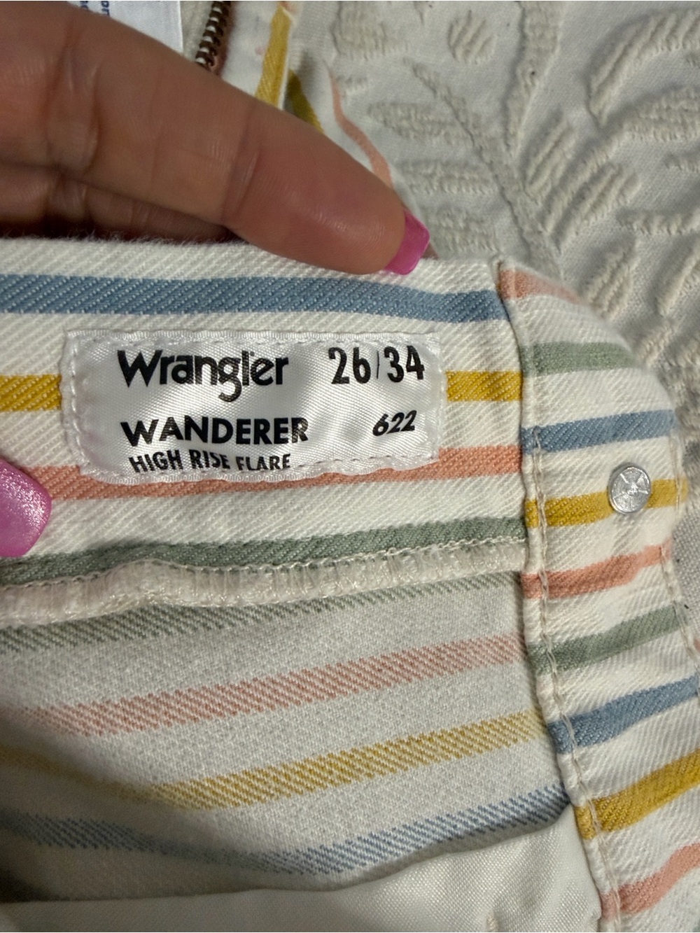 Wrangler from the Buckle, Women's High-Rise Striped Wide Leg Jeans - Multicolor - Picture 7 of 9